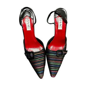 Isaac Mizrahi Women’s Black & Multicolor Slip On Pumps Heels Size 6.5‎ AAA